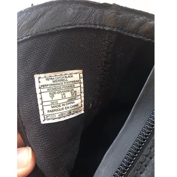 Merrell Tetra Catch Black Leather Waterproof Boots - Picture 2 of 8